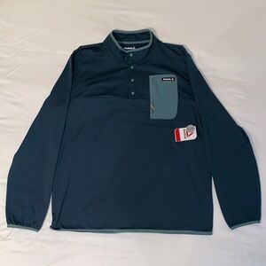 Reebok Active Wear Men's Green Long-Sleeve Quarter-Placket